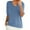 Blue, variant on Women's V-Neck Short Sleeve Knit Top, Loose Fit Versatile Thin Sweater for Everyday Casual Wear, Solid Color Basic Blouse for All Seasons, Breathable and Comfortable Yellow XXL