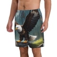 thumbnail image 2 of Vsdgher Forest River Bald Eagle Men's Beach Shorts, Surfing shorts, Swim trunks, Quick Dry Swim Trunks for Surfing Beach Fun -3X-Large, 2 of 6