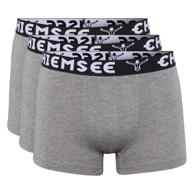 CHIEMSEE Calzoncillos para Hombre, Paquete de 3 - Calzoncillos, Cintura con Logotipo, Color sólido Gris M (Medium)