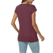 SUNBS Womens Casual V Neck Shirts Basic Plain T Shirts Cute Tops for Women Summer Clothes