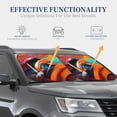 thumbnail image 3 of Kdxio Abstract Fabric Color Waves Print 2-Piece Sun Shade Front Windshield - Foldable Car Front Window Sunshades for Most Sedans SUV Truck, 3 of 5