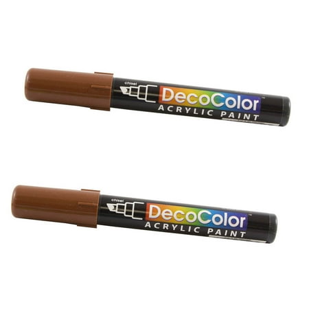 UPC: 0842497170985 | Marvy Uchida Chisel Tip Acrylic Paint Markers Brown 2/Pack