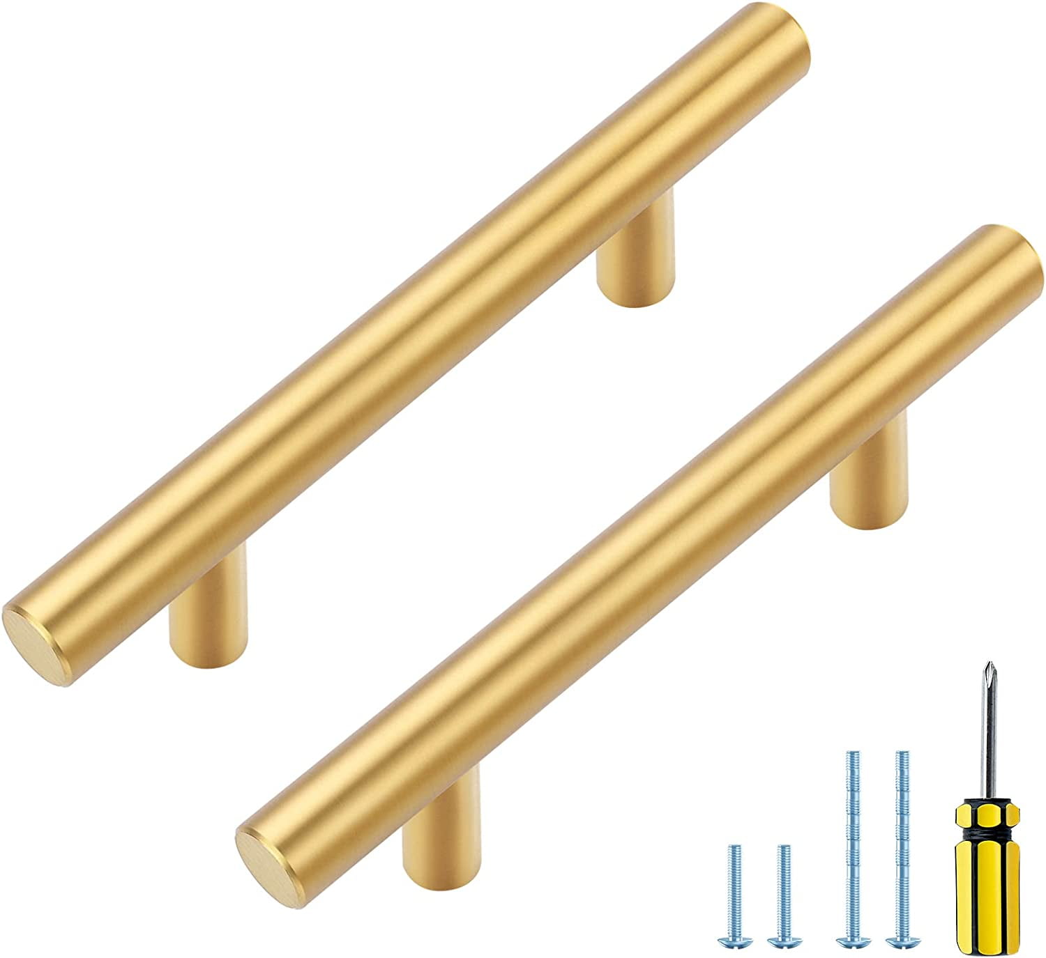 Zoizocp Gold Handles 5 Pack 5 Inch Brushed Gold Kitchen