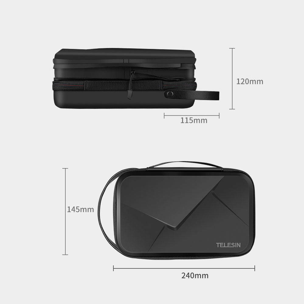 7299 Waterproof Action Hard Carrying Case Storage Box Protective Bag Extensible Large Capacity with Straps Compatible with Hero 5678 Black Osmo Action One ROne X - image 2 of 7
