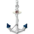 thumbnail image 1 of Sterling Silver Polished 3D Enameled Anchor Pendant(Length 38.1) - Jbsp, 1 of 5