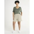 thumbnail image 3 of Terra & Sky Women's Plus Size Pull On Knit Shorts, 7" Inseam, 3 of 6