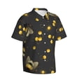 thumbnail image 2 of Kll Men'S Hawaiian Shirt Short Sleeve Button Down Beach Shirts-Bumblebee, 2 of 8