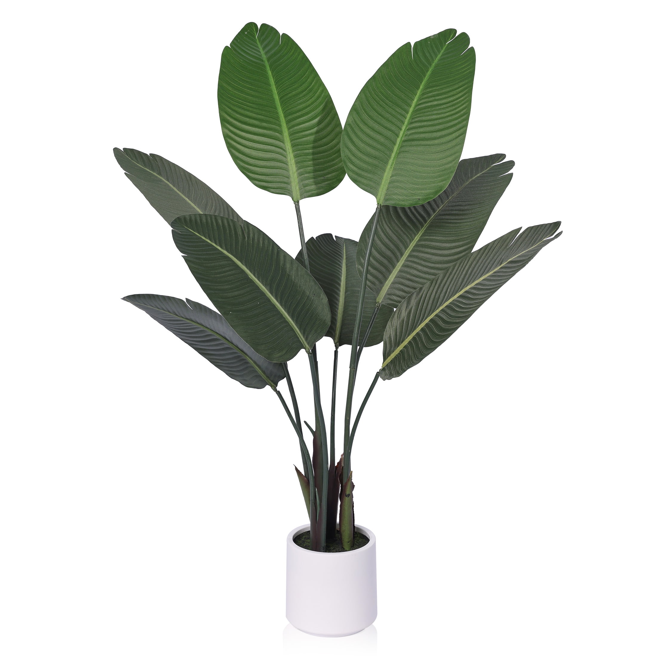 DR.Planzen 4.5ft Artificial Bird Of Paradise Plants with White