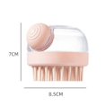 thumbnail image 4 of Masajeador de cuero cabelludo de silicona con dispensador de líquido, cepillo de masaje para ducha 2 en 1 para uso en seco y húmedo., 4 of 5