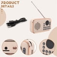 thumbnail image 5 of Radio FM Portátil Recargable Pequeño Altavoz Bluetooth Inalámbrico Sonido Estéreo Envolvente USB Radios Vintage Color Crema, 5 of 5