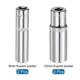 thumbnail image 3 of 6-Point Shallow Socket, 2pcs 8mm & 2pcs 12mm 1/4" Drive Cr-V Deep Socket, 3 of 5