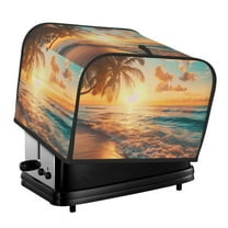 Fotbe Tropical Sunset Beach Scene for Four Slice Toaster Cover, Fingerprint Protector, Super Soft Appliance Cover And Dust Cover,Bread Dust Cover & Fingerprint Protection