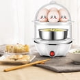thumbnail image 3 of Uioepy Blowout Sale 14-Egg Steamer, Double-Layer Multi-Functional Automatic Power-Off Egg Steamer, White Eggs Cooker Double Breakfast Machine Stainless Steel Multi-Function Steamer Egg Steamer Cooking, 3 of 4