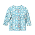 thumbnail image 5 of CCRFTGI Easter 3/4 Sleeve Girls Tops Size 10-12 Funny Bunny Rabbit Easter Egg Print T shirts for kids Trendy Crew Neck Tshirts Soft Fall Spring Tee Tops Light Blue 7-8 Years, 5 of 5