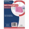 thumbnail image 3 of Bella Vista Bath Towels 4 Pc Set With Free 6 Washcloths- Plush, Soft and Absorbent, Pack of 4 Towels- 27 x 54 Inches- Virgin Ring Spun Cotton. By Cotton Homes(Set Of 4 Piece Bath Towels, Pink), 3 of 9