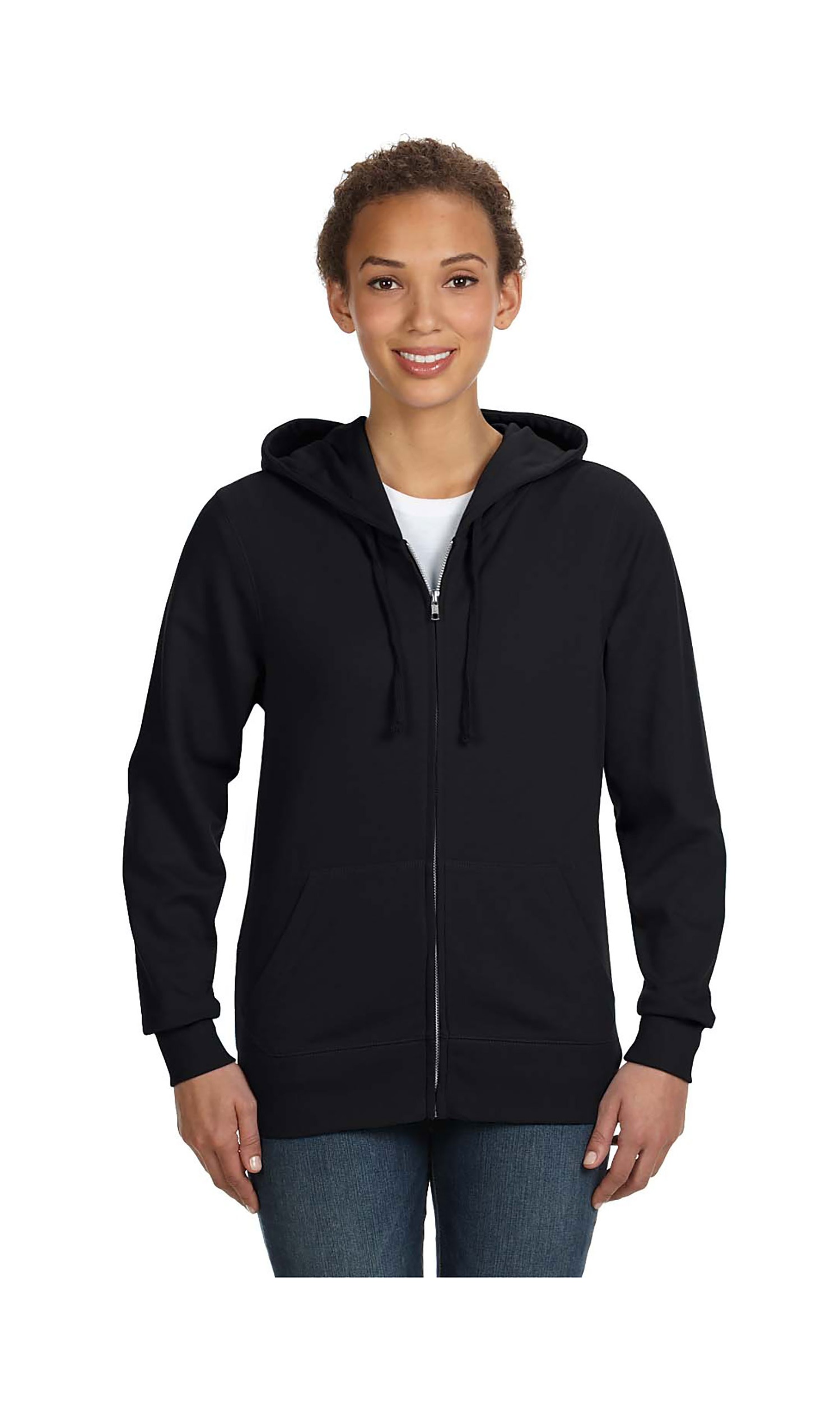 lightweight zip front hoodie women's