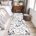 thumbnail image 4 of 2'x6' Rug Runners for Hallways Kitchen, Grey Black Botanical Non Slip Entryway Beside Floor Carpet Runner, Watercolor Spring Floral Summer Leaf Laundry Room Bedroom Throw Rugs Mat for Family Pet, 4 of 8