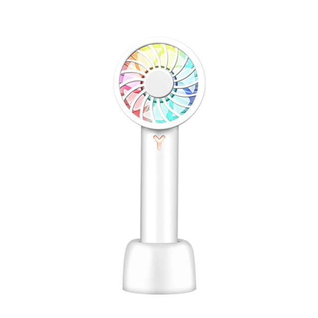 Ventilador de mano Advancent portátil recargable 3 velocidades silencioso Blanco con luz