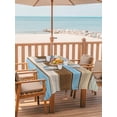 thumbnail image 2 of 60x120 Inch Outdoor Tablecloth with Umbrella Hole Zipper Rectangle Blue Brown Wood Grain Rectangular Tablecloths Outside Waterproof Farmhouse Country Chic Stripes Patio Table Cover for Picnic Party, 2 of 8