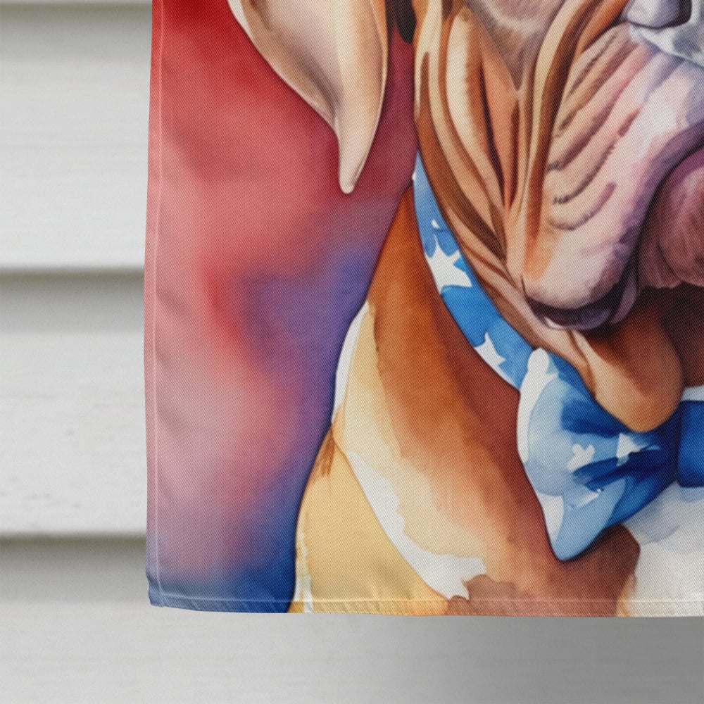 Dogue de Bordeaux Patriotic American House Flag 28 in x 40 in