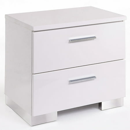 Bedroom Nightstand In White And With 2 Convenient Drawers Modern 2