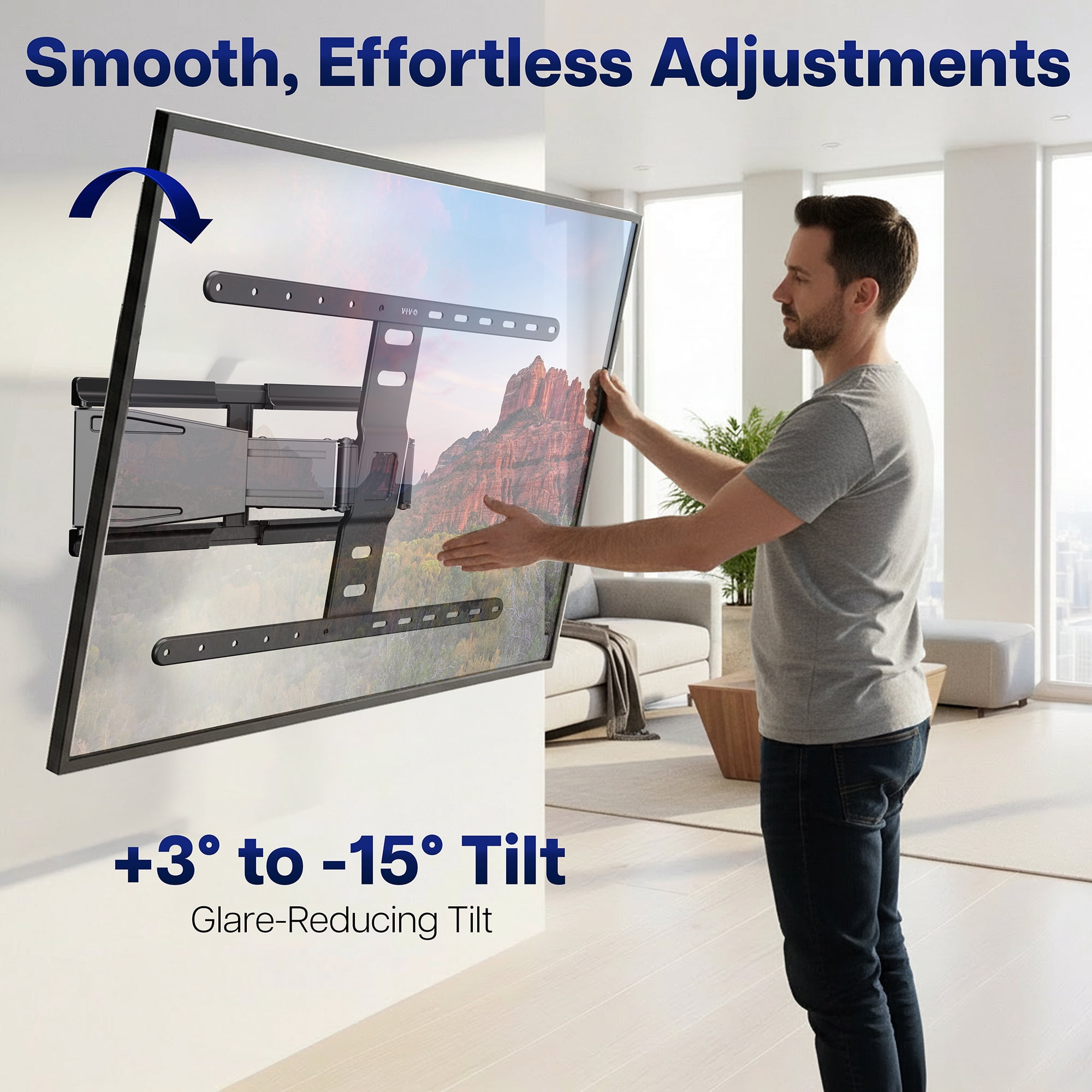 VIVO Low Profile Telescoping TV Wall Mount for up to 90" Screens