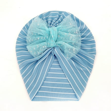 

TOWED22 Toddler Infant Baby Boys Girls Stretch Striped Bow Breathable Hat Caps Headwear 3 Years Solid Baby Caps F