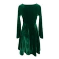 thumbnail image 4 of Women's 2024 V Neck Velvet Dress Pocket Long Sleeve Fall Winter Wrap Tunic Short Party Wedding Guest Dress Women S Dresses for Wedding Lace Dresses for Wedding Guest Womens Formal Long Dresses for, 4 of 4