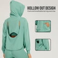 thumbnail image 2 of Sudadera deportiva con capucha para mujer, bolsillo trasero abierto, abertura lateral, manga larga, Abanopi Sudadera con capucha atlética de las mujeres, 2 of 7