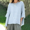 thumbnail image 1 of NJDVHB Hauts Décontractés d'Hiver pour Femmes, Chemise en Lin à Manches 3/4 à Col Rond Imprimée et Tendance pour Femmes, 1 of 5
