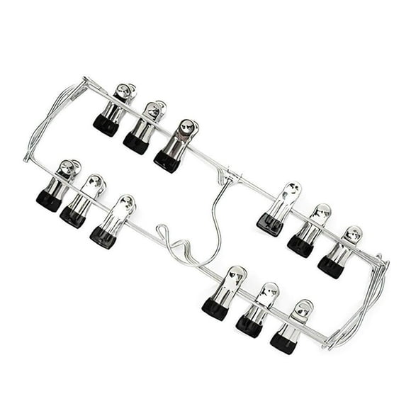6-layer Skirt Hanger with 360-degree Rotatable Hook Foldable Steel Clothes Hanger Space Saving Pants Hanger for Home Hotel Dressing Room
