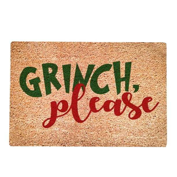 Felpudo navideño con decoración de Pesadilla antes de Navidad: felpudo de invierno antideslizante y lavable con parte trasera de goma, con copos de nieve para alegrar las fiestas Felpudo de Grinch