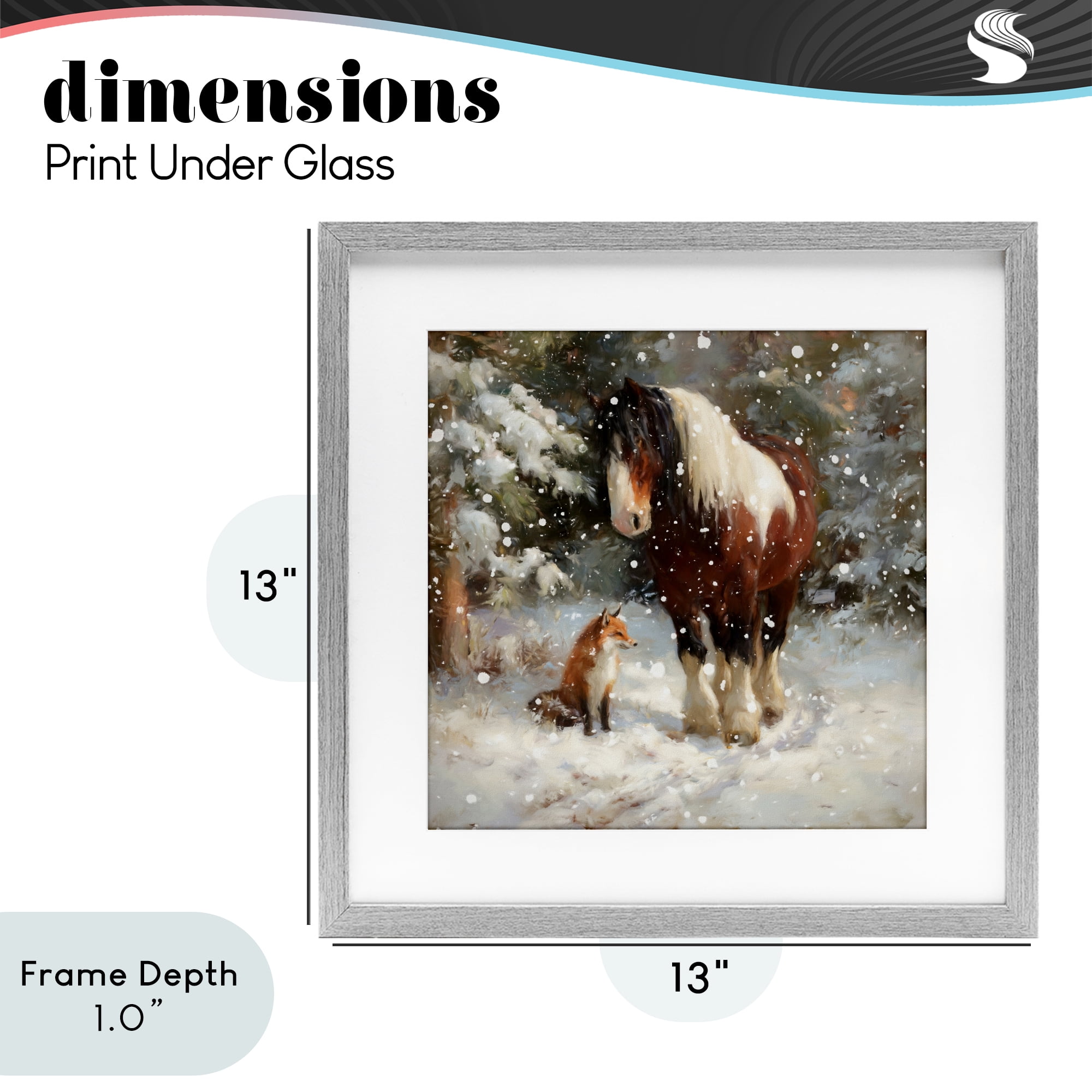 Stupell Industries The Horse & The Fox Gray Framed Print Under Glass, design by Tina LeCour