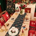 thumbnail image 4 of KOYPTL 72*13 Inch Christmas Table Runner Red Santa Christmas Runner Waterproofs Durable,Christmas Table Flag Decorations for Holiday Kitchen Dining Party Table Home Decor Supplies, 4 of 6