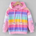 thumbnail image 2 of KPOPLK Hoodies for Teen Girls Fall Pullover Long Sleeve Cute Print Sweatshirt Hoodies Winter Lightweight Casual Clothes Pink,Size 4-5 Years, 2 of 8