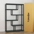 thumbnail image 6 of Tribesigns 6-Tier Industrial Bookshelf, 69.29" Tall Freestanding Display Storage Rack with Metal Frame for Living Room, Home Office, Black, 6 of 8