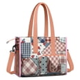 thumbnail image 2 of Teacher Tote Bag,Pioneer Flower Floral Print Pattern Teacher Utility Tote Bag,Large Work Tote Bags for Women with Multiple Pockets,Top Zipper Closure,13.8x10.6x6.7 Inch, 2 of 5