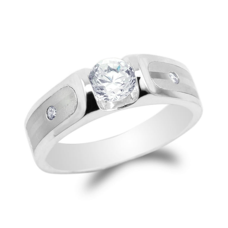 Mens 925 Sterling Silver Wedding Engagement Band Ring Size 7-12