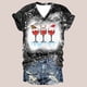 thumbnail image 1 of Puntoco Mujeres Casual Imprimir Navidad suelta manga corta con cuello en V tops Puntoco Puntoco-3125, 1 of 5