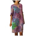 thumbnail image 1 of Robe Grande Taille pour Femmes Mode Femmes Décontractée Grande Taille Col en V Imprimé Floral Sans Manches Gilet Robe en Lin Grande Taille Mode pour Femmes Robe Florale pour Femmes Robe Décontractée pour Femmes, 1 of 4