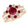 thumbnail image 4 of ANGARA Natural Ruby and Diamond Sunburst Ring Wrap in 14K Rose Gold for Women (Size-2.6mm) | July Birthstone, Birthday, Anniversary, Jewelry Gift for Women | Natural Ruby Ring, 4 of 11