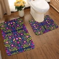 thumbnail image 2 of Yiaed Colorful Mexican Print Bathroom Mat Set 2 Pieces Mat Anti-Skid Pad Ultra Soft and Absorbent Bathroom Bath Mat Contour Bath Rugs for Toilet Base, 2 of 6