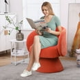 thumbnail image 7 of EBQOSK Swivel Accent Chair Armchair, Round Barrel Chair in Fabric for Living Room Bedroom Orange, 7 of 7