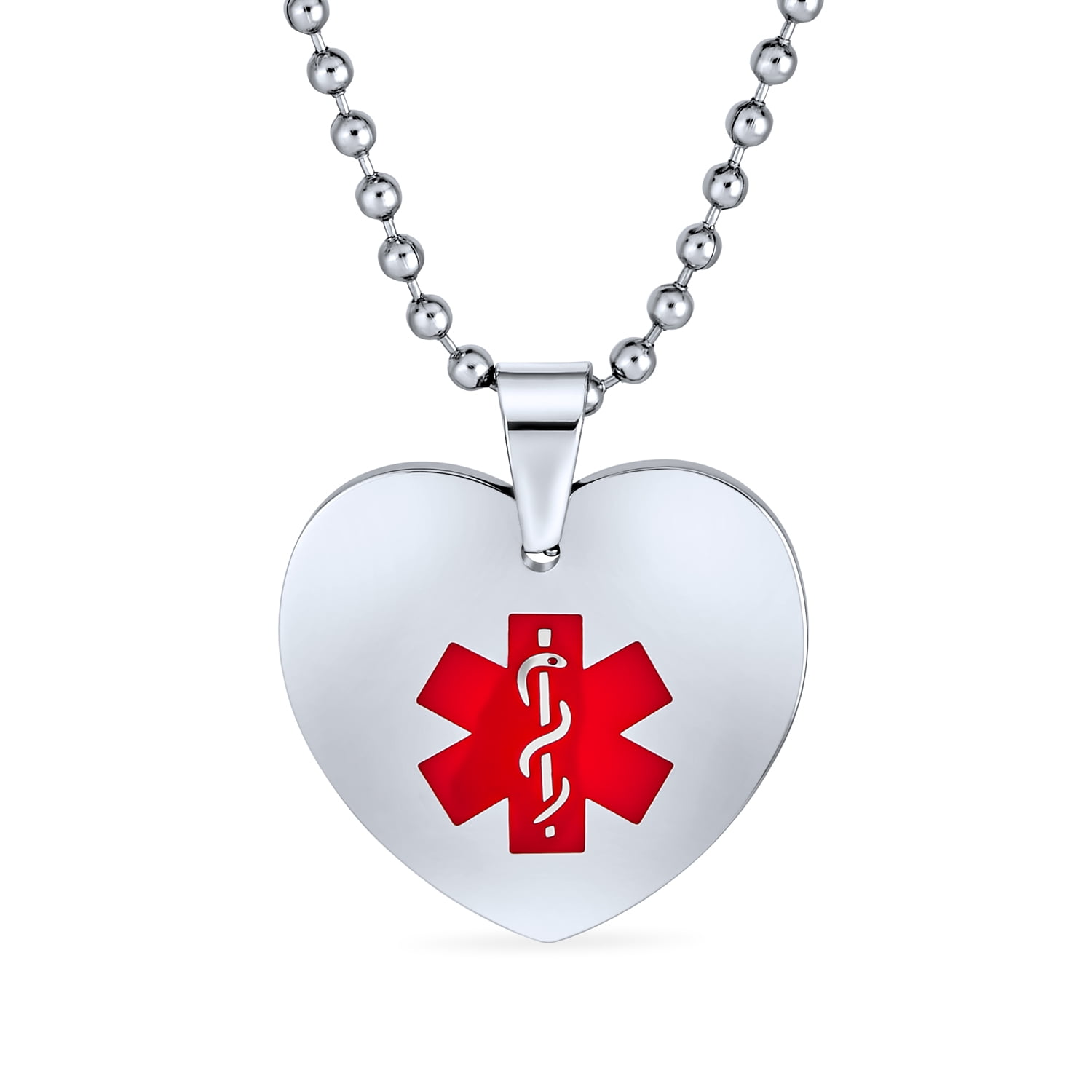 Diabetes necklace diamond heart diamond necklace medical warning necklace, 
