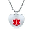 thumbnail image 2 of Bling Jewelry Womens Medical ID Dog Heart Shape Tag Pendant Necklace in Stainless, 2 of 5