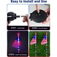 thumbnail image 4 of Clearance! 4th of July Solar USA Flag Lights Outdoor, 4th of July Decorations Outdoor, Waterproof Solar Ameriacan Flag Patriotic Lights for Yard, Garden, Pathway, Independence Day Gift for Women Men, 4 of 9
