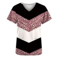 thumbnail image 4 of Amzcrzy Scrub Uniforms Women Sequin Print Holiday Short Sleeve V-neck Medical Tops Shirt Nurse Workwear with 2 Pockets, 4 of 4