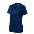 thumbnail image 5 of Sport-Tek Ladies CamoHex V Neck Tee-M (True Royal), 5 of 6