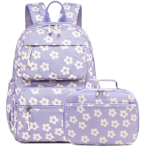 Mochila Bluboon para Niñas 31x16x42 cm Set con Lonchera de Pana