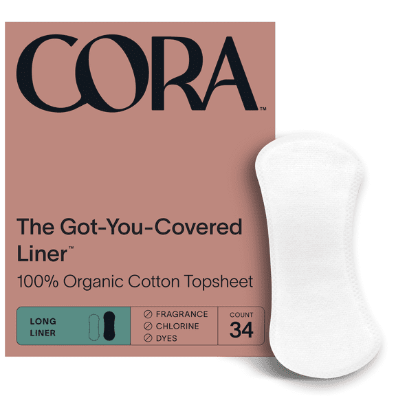 Cora Organic Ultra Period Long Liners, 34 Count